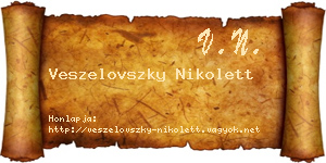 Veszelovszky Nikolett névjegykártya